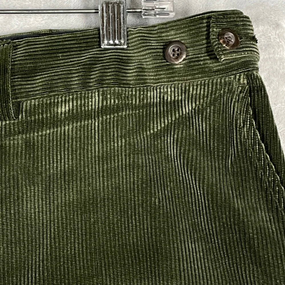 Polo Ralph Lauren Mens Olive Green Corduroy Trousers Adjustable Waist 38x32